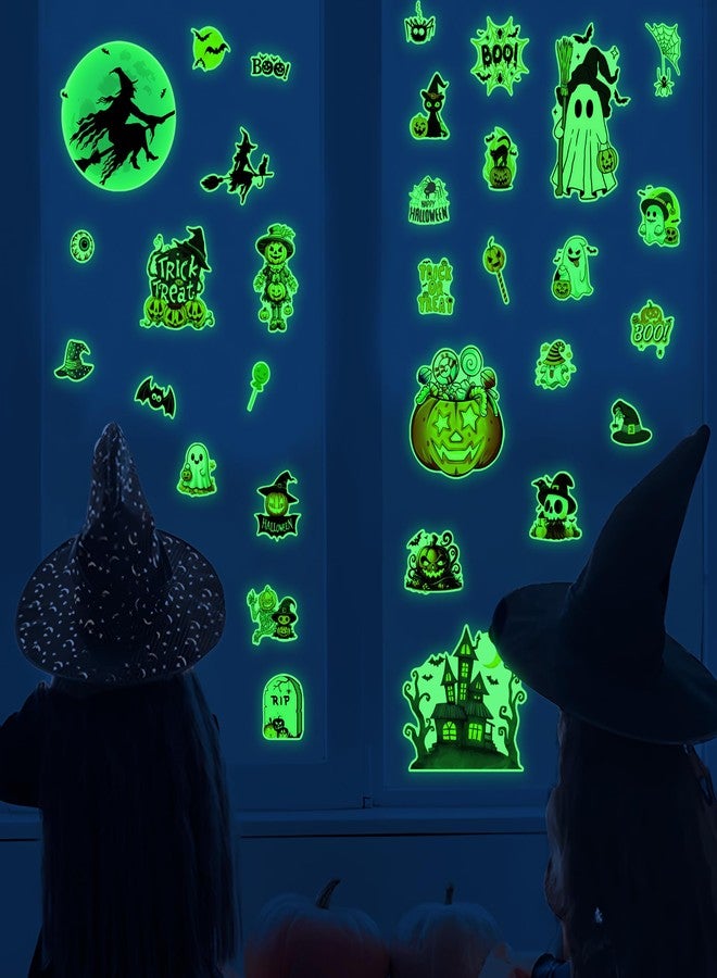 Robmoda Glow in The Dark Halloween Wall Stickers for Kids, Cute Cartoon Pumpkin Theme Wall Decals, Bedroom Playroom Nursery Room Ceiling Decor, All Saints' Day Party Gifts Party Supplies - Image 2