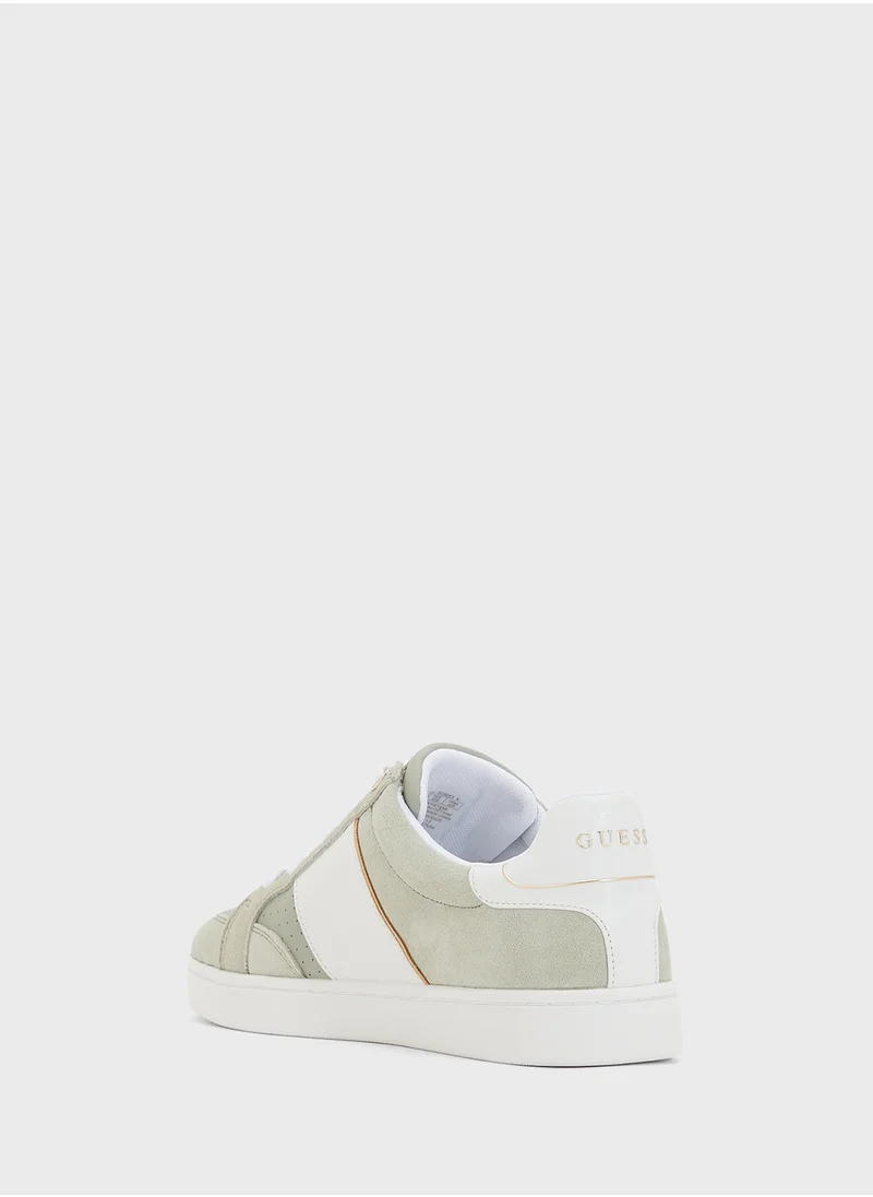 GUESS Logo Detailed Lace Up Low Top Sneakers