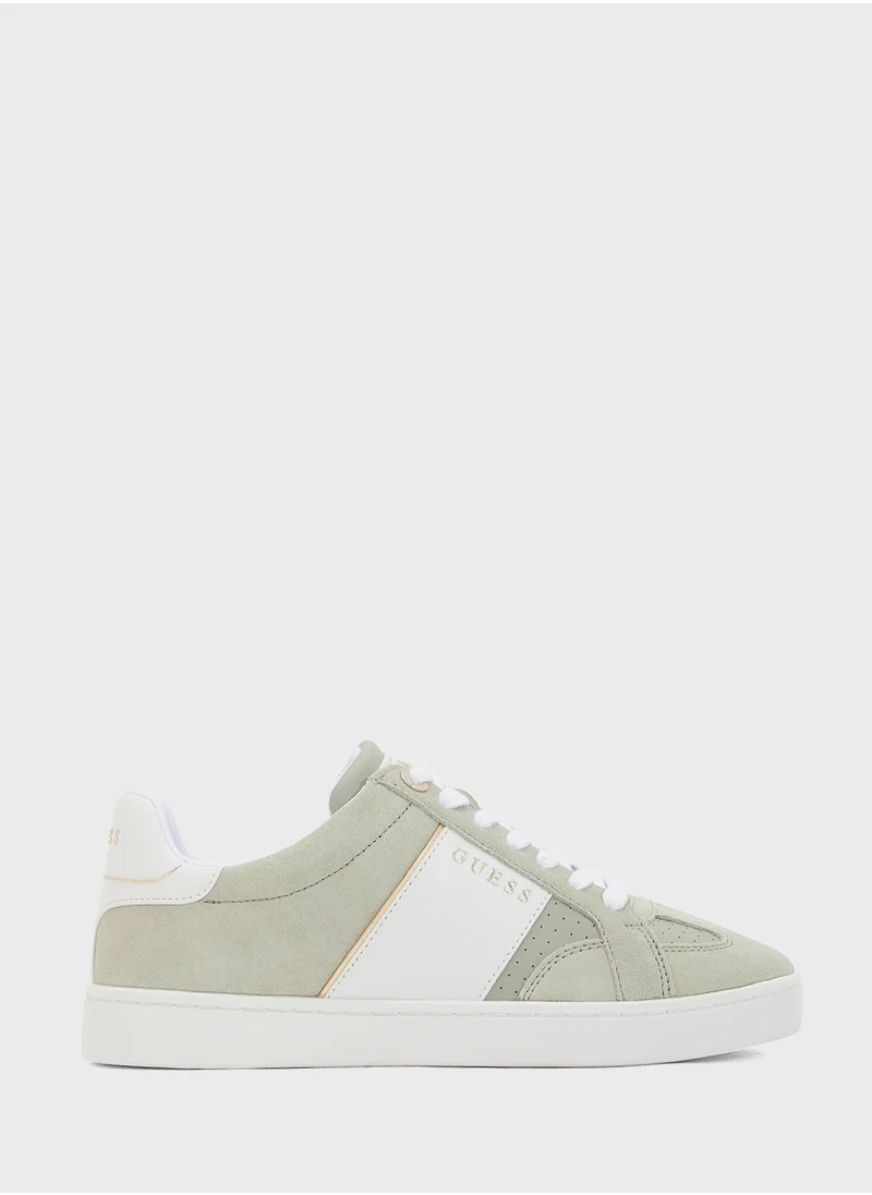 GUESS Logo Detailed Lace Up Low Top Sneakers
