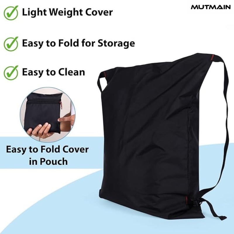 MUTMAIN Full Bag Cover Waterproof rain Cover for Backpack with Storage Pouch, All Side Covered Bag for School, Laptop, Office, Collage Bags with Shoulder Strap, PU Material (30L Full Bag Cover) Black - Image 4