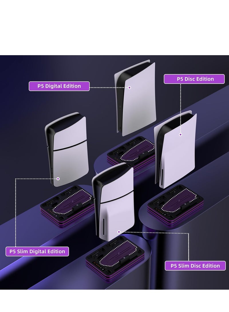 PS5 / PS5 Slim Stand and Cooling Station with RGB LED Controller Charging Station for PlayStation 5 Console, PS Portal Charging Dock, PS5 / PS5 Slim Accessories with 3 Level Cooling Fan - Image 4