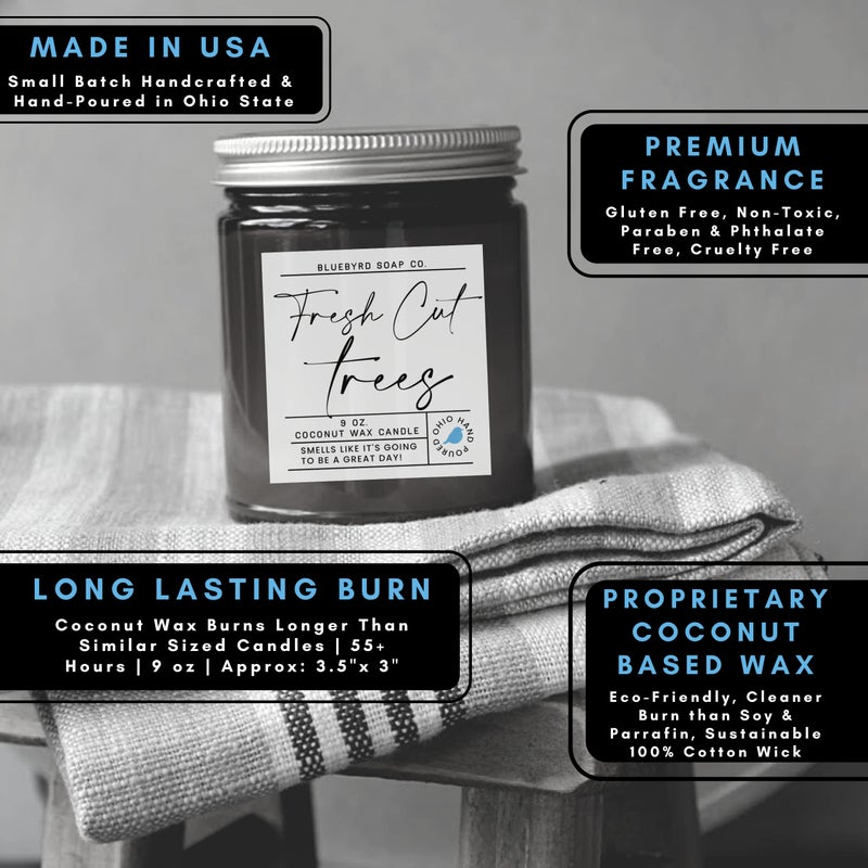 Bluebyrd Soap Co. Fresh Coffee Candle Jar 9oz | Highly Scented Coffee Candles for Home - Coconut Wax Jar Candle with 100% Cotton Wick - Slow Clean Burn 55+ Hours | Vegan (Fresh Coffee, 9oz) - Image 4