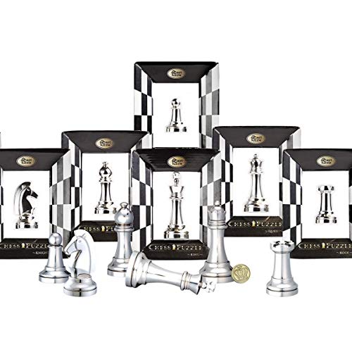 Hanayama Cast Puzzles Premium Series  Chess Puzzle  Set of 6 Pieces - Image 1