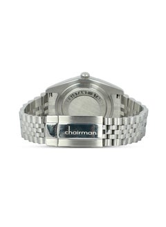 Chairman GENEVE Men's Stainless Steel Wrist Watch with Turquoise Dial and Arabic Numbers  - Image 3