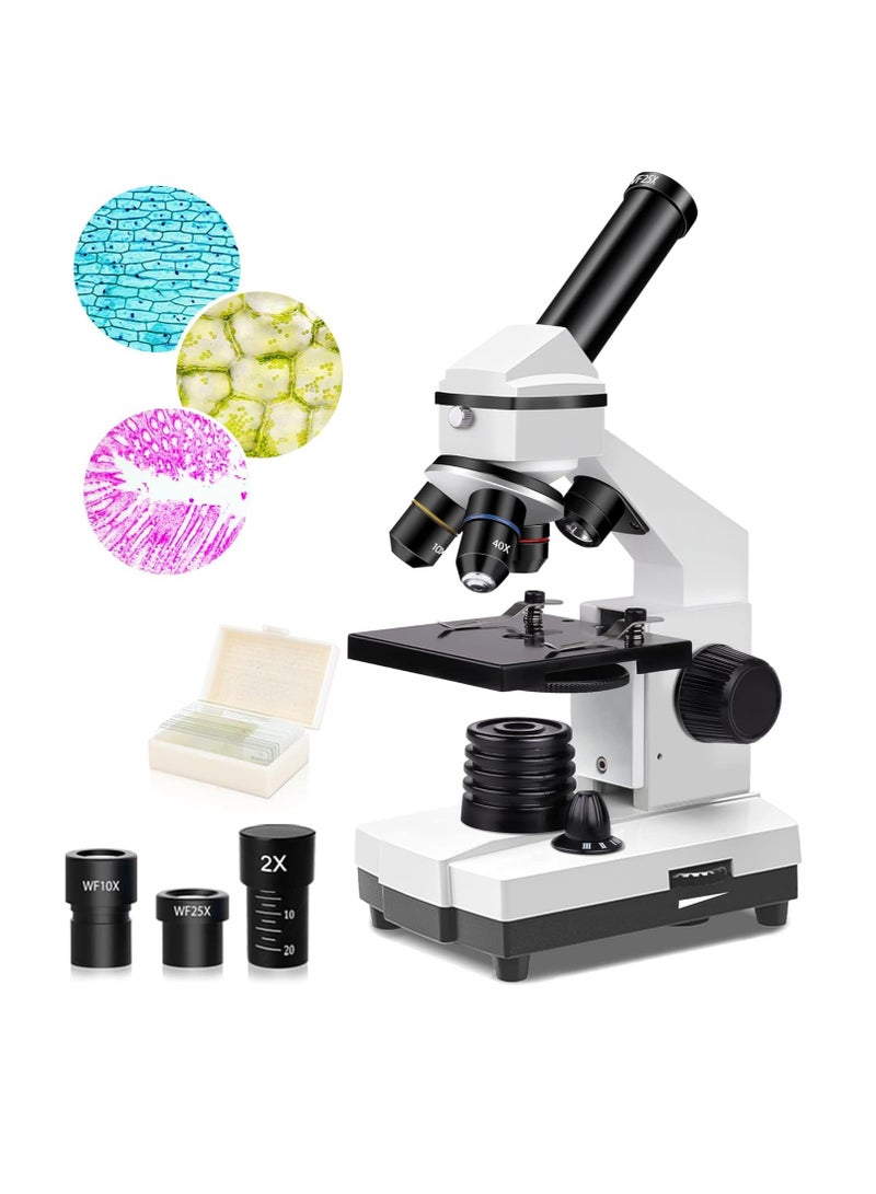 Excefore 100X-2000X Microscopes for Kids Students Adults, Powerful Biological Microscopes for School Laboratory Home Education,with Microscope Slides Set, Phone Adapter  - Image 1