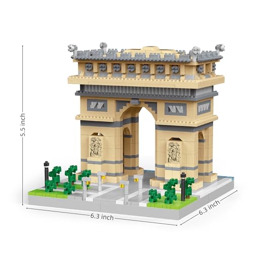 alltogetho Paris Arc de Triomphe Micro Building Blocks 1800 Pieces 3D Architecture Model for Adults Challenging Collectible Display Stress Relief Toys - Image 5
