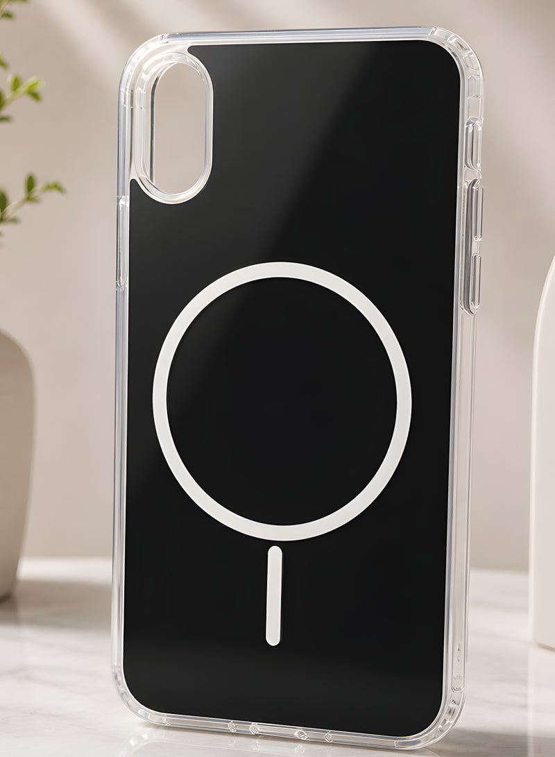 MagSafe Case for iPhone XS Max – Shockproof Magnetic Cover, Colored Back with Clear Edges, Scratch-Resistant, Raised Camera Protection, Slim Protective Case - Black - Image 1