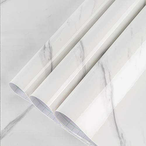 BAYYA Extra Wide Marble Granite Peel and Stick Wallpaper Ivory White 315x157inch Smooth Light Countertop Contact Paper for Kitchen Bathroom SelfAdhesive Waterproof Marble Wall Paper Roll Vinyl Wrap