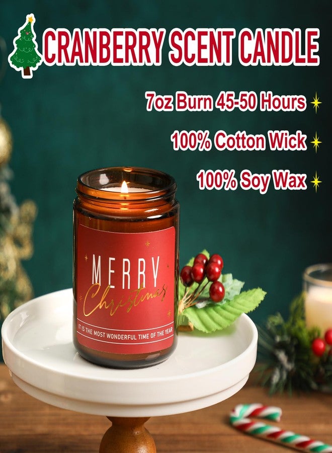 KORMMCO Merry Christmas Candle, Christmas Cranberry Scents Candle for Santa Holiday Winter, Xmas Scented Candles for Home, Aromatherapy Jar Candles, Gift for Women and Men - Image 3