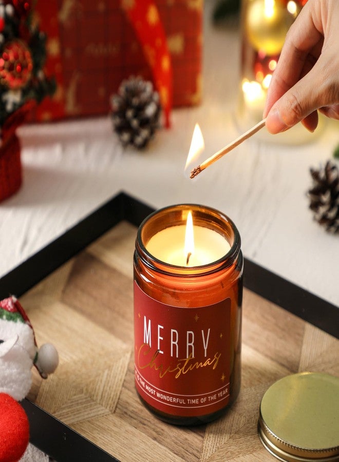 KORMMCO Merry Christmas Candle, Christmas Cranberry Scents Candle for Santa Holiday Winter, Xmas Scented Candles for Home, Aromatherapy Jar Candles, Gift for Women and Men - Image 4