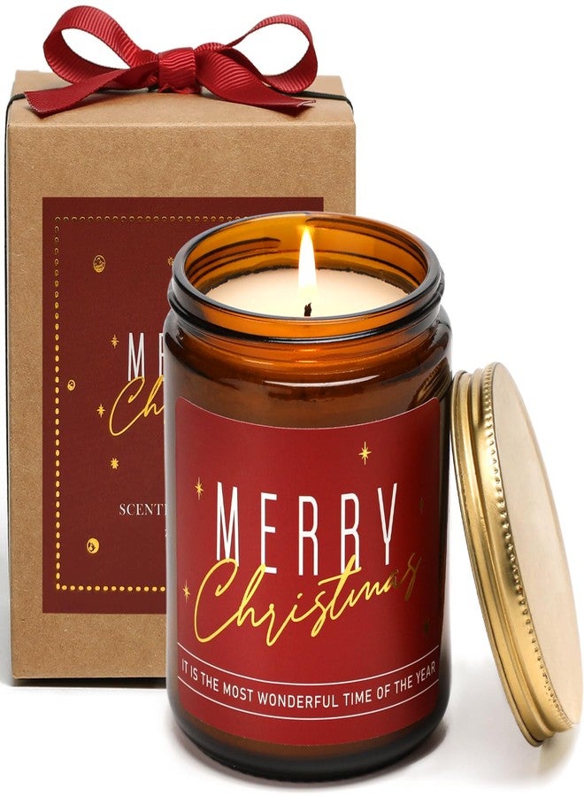 KORMMCO Merry Christmas Candle, Christmas Cranberry Scents Candle for Santa Holiday Winter, Xmas Scented Candles for Home, Aromatherapy Jar Candles, Gift for Women and Men - Image 1