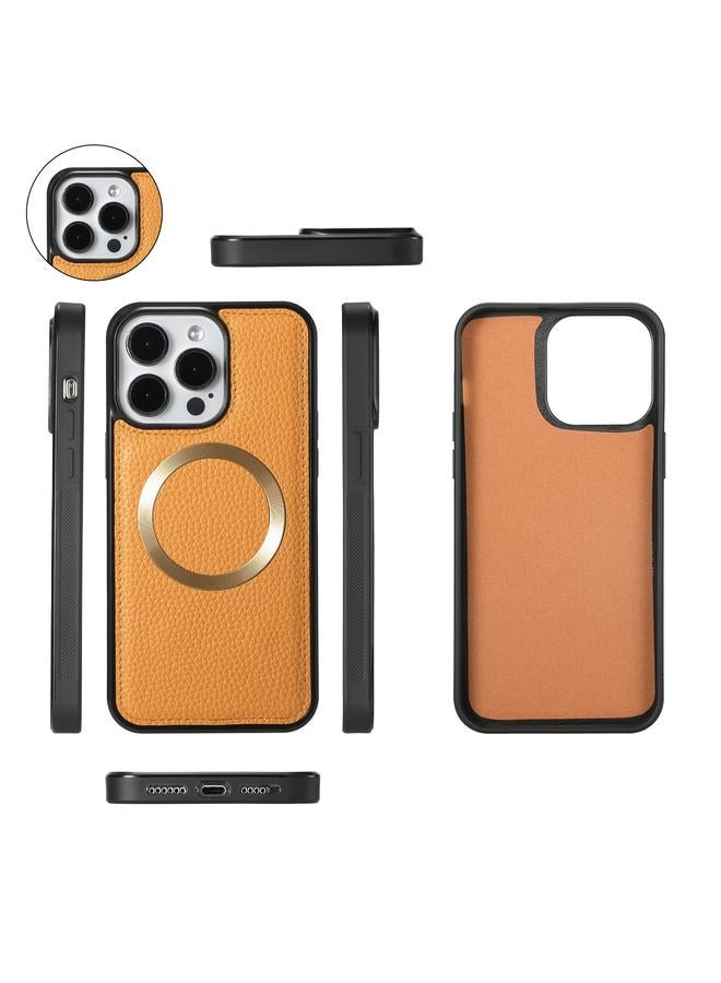 اس-توب جراب هاتف iPhone 15 Pro Max MagSafe Crossbody متعدد الوظائف بسحاب محفظة من جلد الليتشي - Image 4