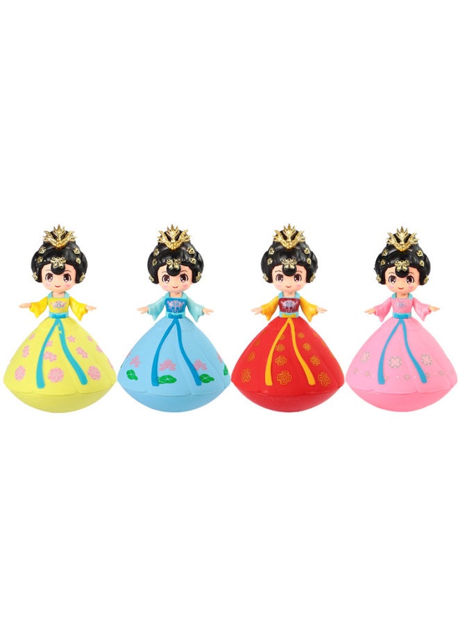 Cartoon Datang Music Tumbler Creative Ornaments Poet Doll Souvenir Doll Stall Supply Manufacturers Direct Supply-Color:One Set For Girls.-Height:16*9*9 - Image 1