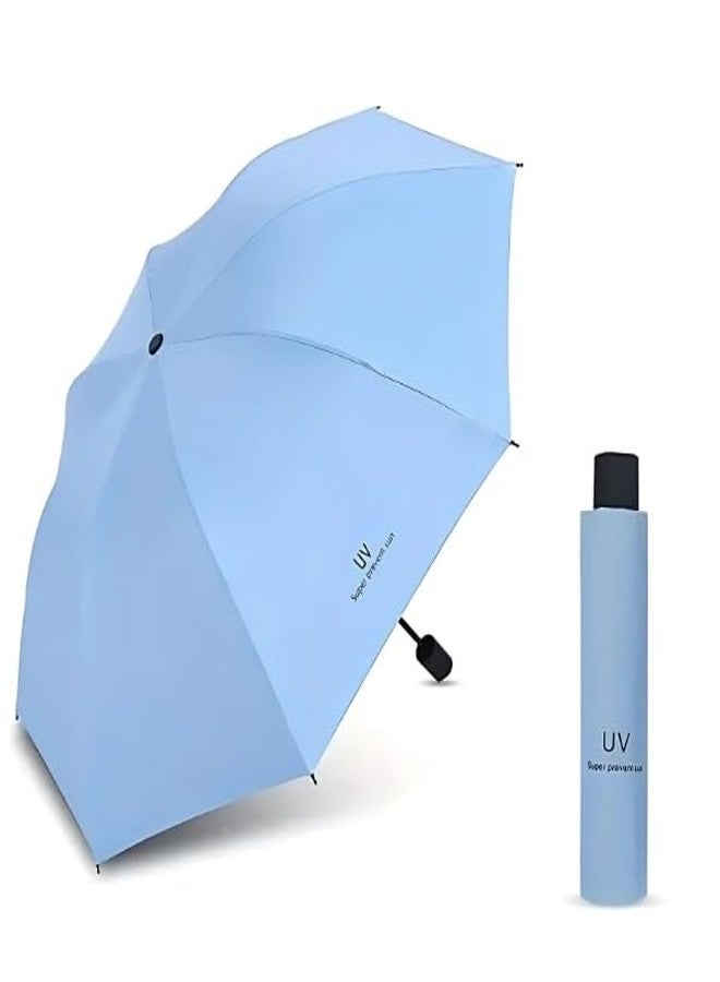 JRM Umbrella for Men and Women Big Size 3 Fold Automatic Open & Close Umbrella for Rain & Sun UV Blocking Waterproof Folding Umbrella for Men Women Kids - Windproof Large Triple Fold (LIGHT BLUE) - Image 1