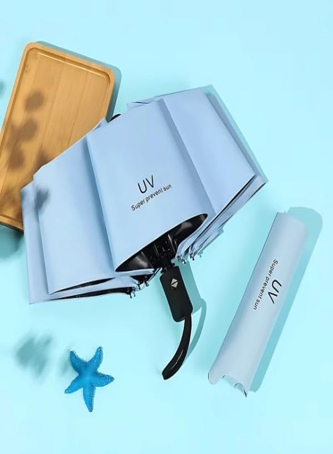 JRM Umbrella for Men and Women Big Size 3 Fold Automatic Open & Close Umbrella for Rain & Sun UV Blocking Waterproof Folding Umbrella for Men Women Kids - Windproof Large Triple Fold (LIGHT BLUE) - Image 2
