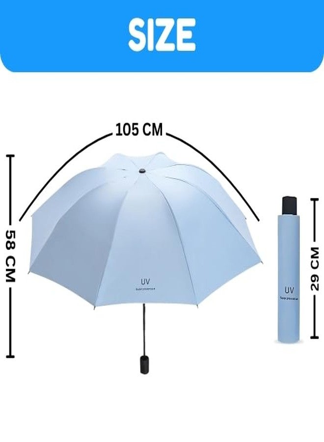 JRM Umbrella for Men and Women Big Size 3 Fold Automatic Open & Close Umbrella for Rain & Sun UV Blocking Waterproof Folding Umbrella for Men Women Kids - Windproof Large Triple Fold (LIGHT BLUE) - Image 4