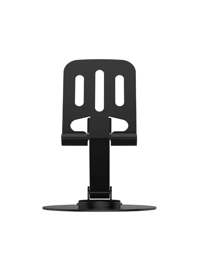 porodo Blue Desktop Phone Holder with 360° Rotating Base, Foldable Adjustable Arm, Stable Non-Slip Base, Aluminum Alloy & Carbon Steel Build, Universal Compatibility for Horizontal & Vertical Viewing – Black - Image 2