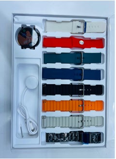China AK99 Round Shaped Smart Watch Ultra with 7 Set Strap and Watch and Wireless Charger.  - Image 2