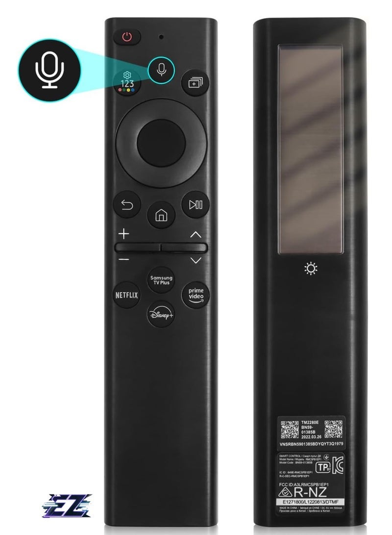 PopZa BN59-01385A Rechargeable Solar Cell Bluetooth Remote Control for Samsung Smart TV, Compatible with Samsung Smart TVs Neo QLED 2021-2023, Frame and Crystal UHD TV Series with battery - Image 2