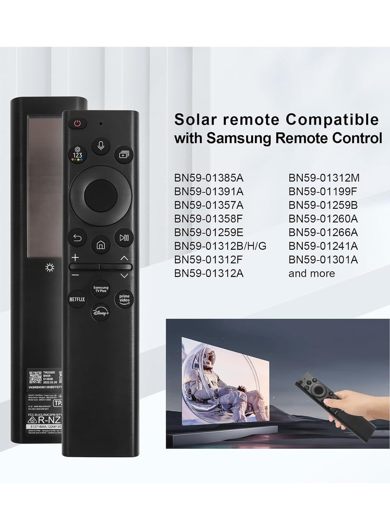 PopZa BN59-01385A Rechargeable Solar Cell Bluetooth Remote Control for Samsung Smart TV, Compatible with Samsung Smart TVs Neo QLED 2021-2023, Frame and Crystal UHD TV Series with battery - Image 3