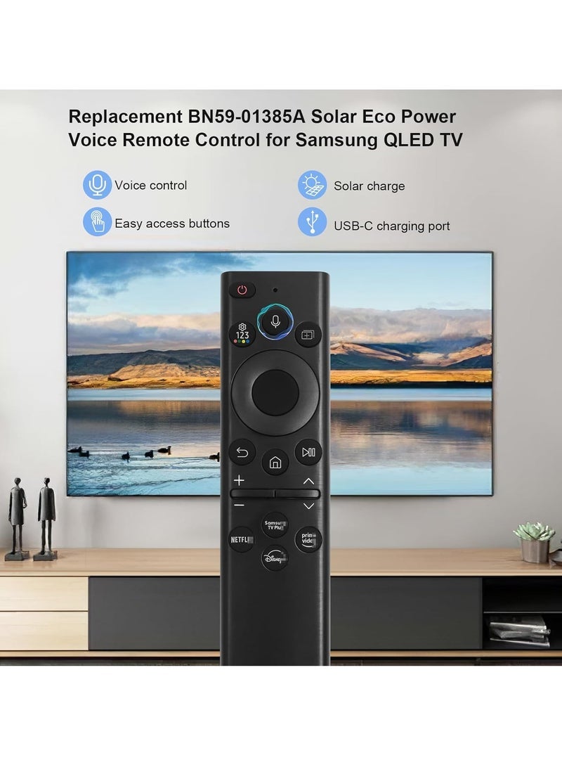 PopZa BN59-01385A Rechargeable Solar Cell Bluetooth Remote Control for Samsung Smart TV, Compatible with Samsung Smart TVs Neo QLED 2021-2023, Frame and Crystal UHD TV Series with battery - Image 4