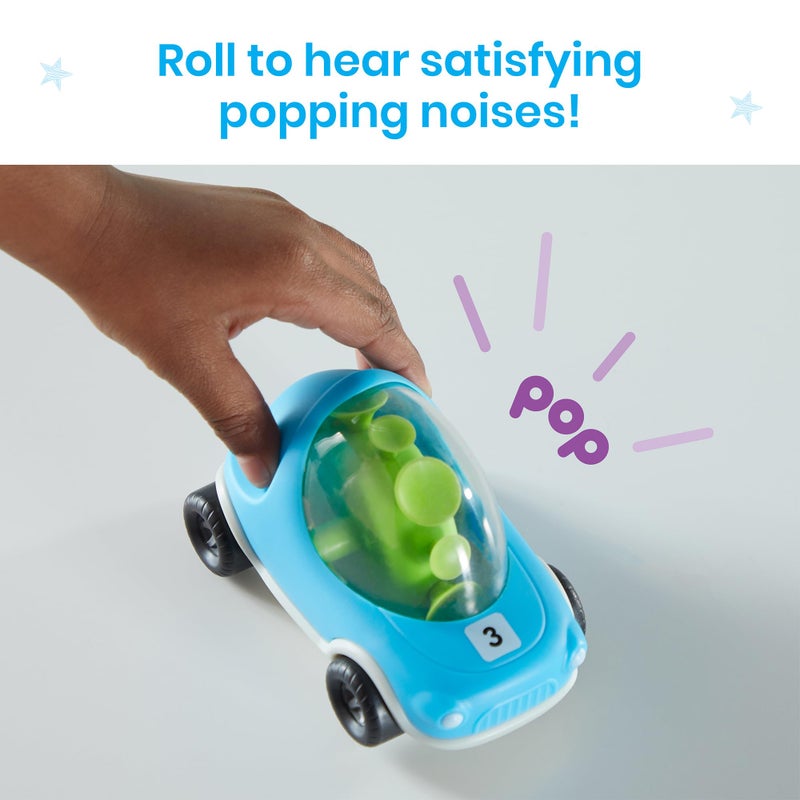 Hand2Mind Popping Fidget Cars - Suction Cup Toys for Fine Motor Skills, Toddler & Preschool Sensory Play, Anxiety Relief (Set of 3) - Image 2