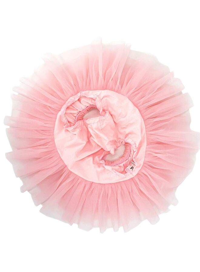 تنورة توتو ناعمة ورقيقة للبنات مع غطاء حفاضات، طقم تنورة توتو للبنات الصغيرات مع عصابة رأس مزينة بالزهور. (المقاس: متوسط) - Image 2