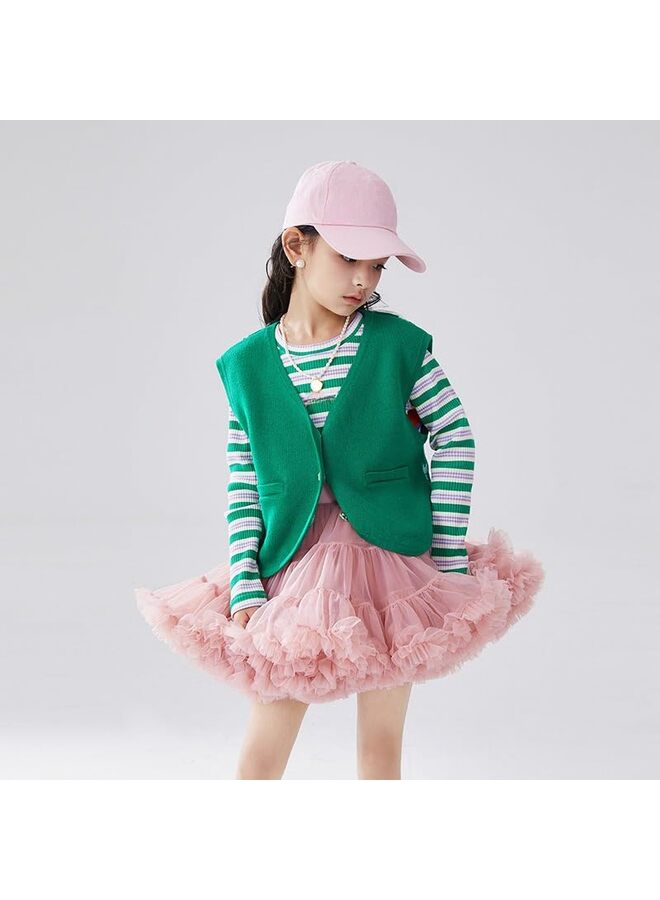 تنورة توتو ناعمة ورقيقة للبنات مع غطاء حفاضات، طقم تنورة توتو للبنات الصغيرات مع عصابة رأس مزينة بالزهور. (المقاس: متوسط) - Image 5