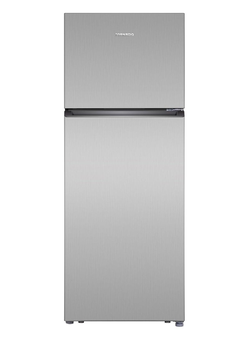 TORNADO 465 Liters Net Capacity Top Mount Refrigerator Silver, Double Door, Multi Air Flow, Tempered Glass shelves RF-TCN465PT0GINE