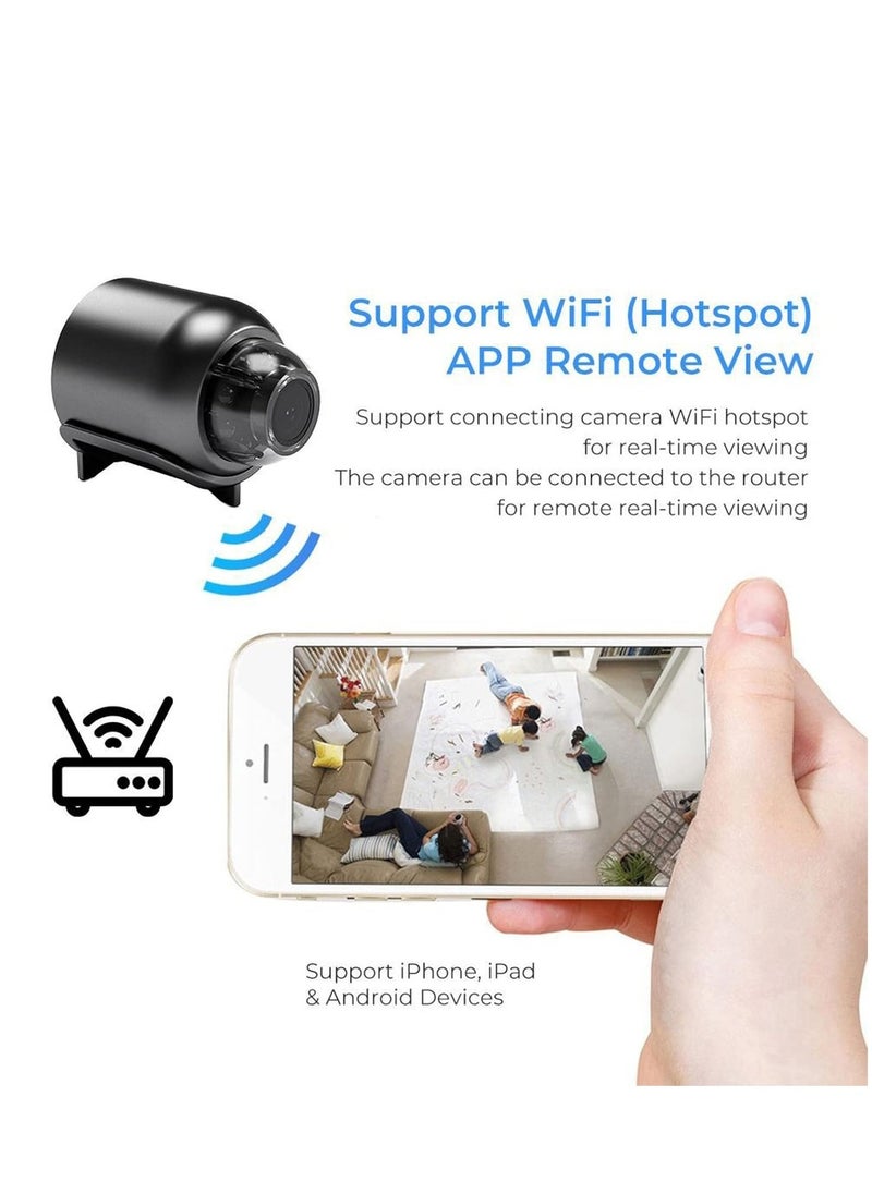 JAJEEK Mini WiFi Camera 1080P HD Night Vision Motion Detection, 160° Wide Angle, Remote Monitoring for Home, Office, Shop, Warehouse – Compact Surveillance Camera, Easy Setup - Image 2