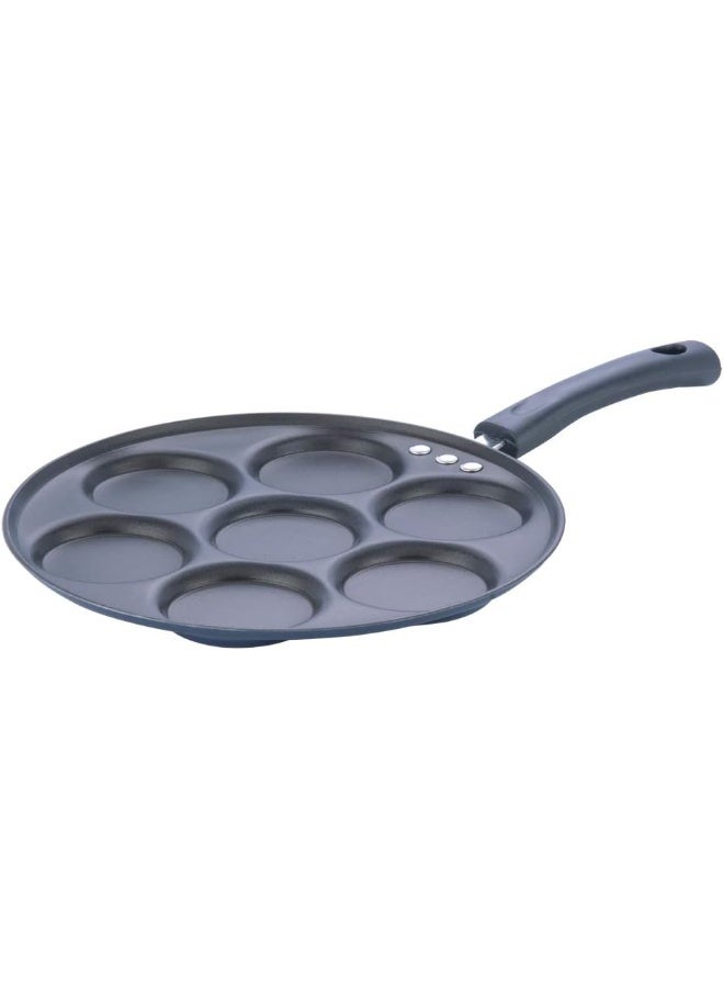Vinod Zest Non-Stick 7 Pits Mini Uttapam Pan of 26 cm Diameter with Riveted Sturdy Handle (Gas Stove Compatible), PFOA Free - 3mm Thickness, 2 Years Warranty - Blue - Image 1