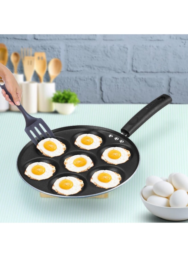 Vinod Zest Non-Stick 7 Pits Mini Uttapam Pan of 26 cm Diameter with Riveted Sturdy Handle (Gas Stove Compatible), PFOA Free - 3mm Thickness, 2 Years Warranty - Blue - Image 4