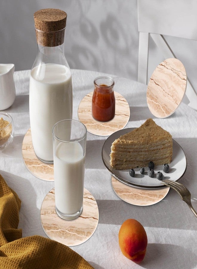 Acejoz Drink Coasters Set of 6, Absorbent Coaster for Coffee Table Decor, Marble Style Ceramic Coaster for Home Decor, 4 Inches - Image 2