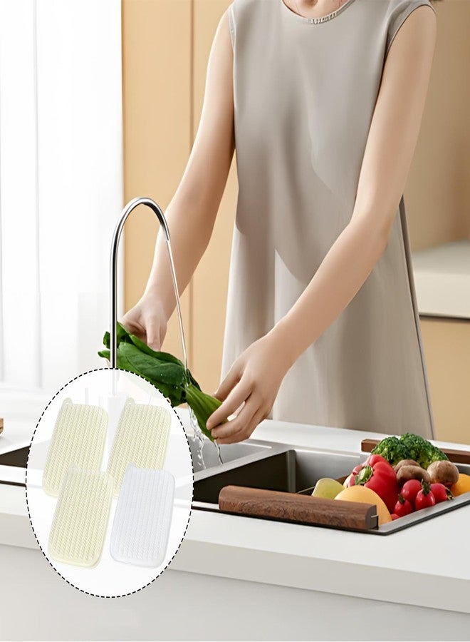 PKRFCJ 4 Pcs Vegetable Brush, Vegetable Scrubber, Potato Scrubber Brush, Effectively Removes Dirt for Potatoes Carrots Lotus Roots Cucumbers (White, Beige) - Image 5