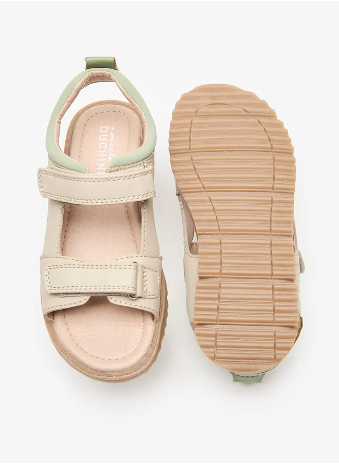 دوتشيني Boys Panelled Sandals With Hook And Loop Closure