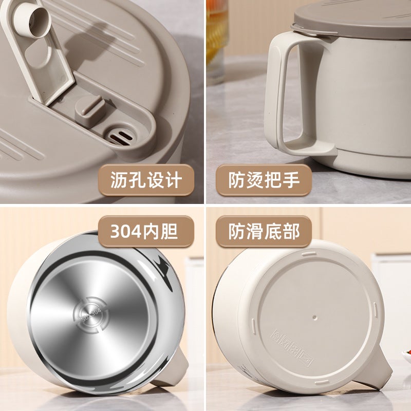 304 Stainless Steel Instant Noodle Bowl With Lid Large Student Lunch Box Adult Dormitory Canteen Lunch Box Lunch Box Can Be Delivered On Behalf - Image 5