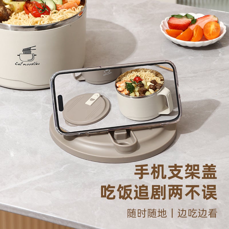 304 Stainless Steel Instant Noodle Bowl With Lid Large Student Lunch Box Adult Dormitory Canteen Lunch Box Lunch Box Can Be Delivered On Behalf - Image 4