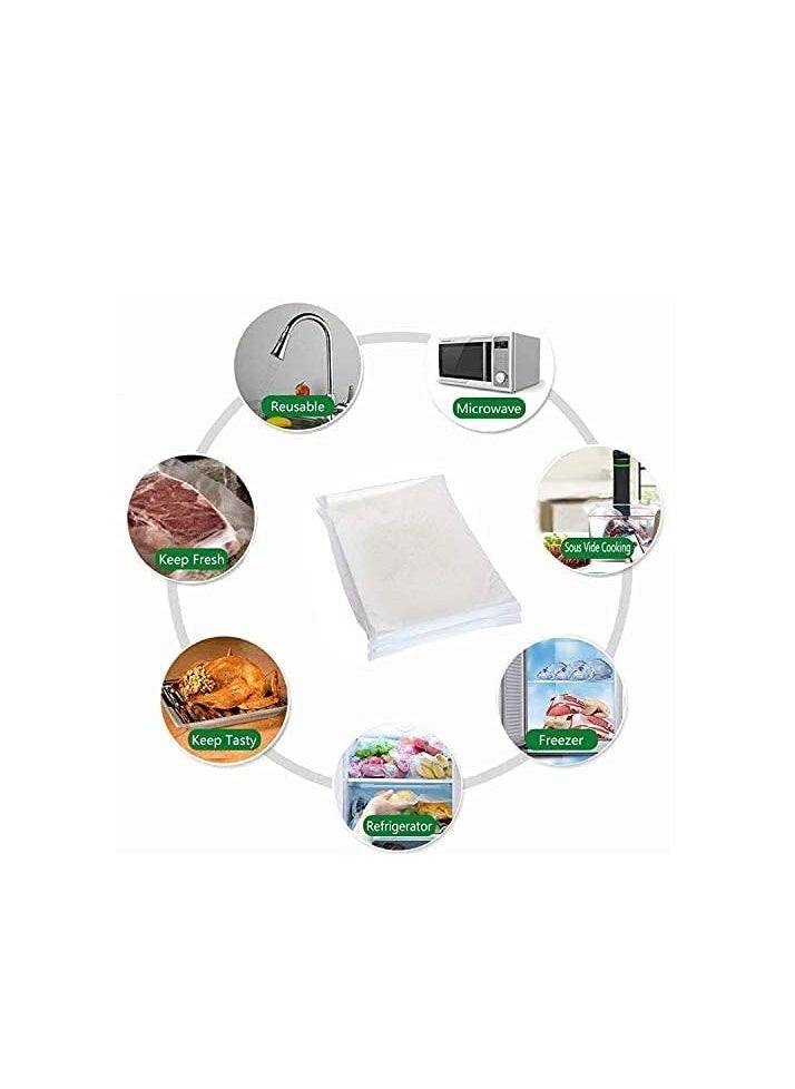 Arabest - 100 Pcs Vacuum Sealer bags for Food Saver 16x24cm，Sous Vide Bags，BPA Free，Puncture Prevention Vacuum Seal Food Saver Bags，Seal a Meal Commercial Grade，Great for Sous Vide Vaccume Sealer PreCut Bag - Image 1