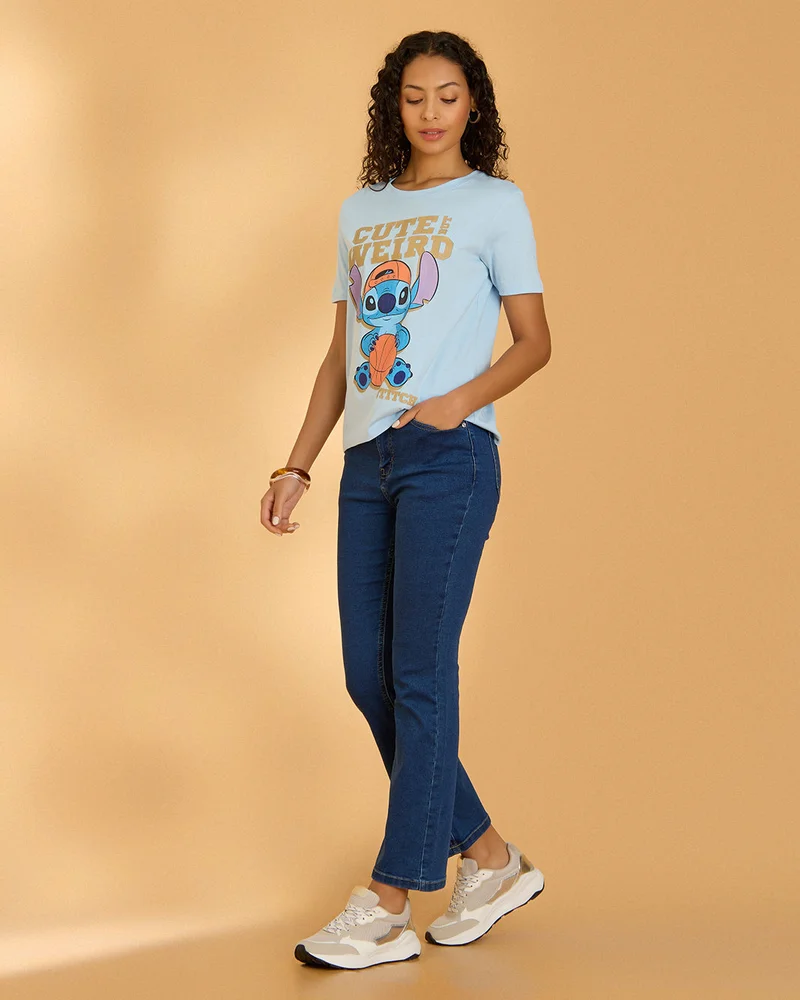 ردتاغ Women Blue Kick Flare Jeans