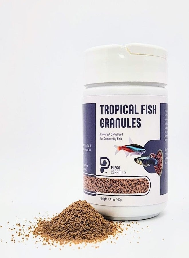 Plecoceramics حبيبات Plecoceramics للأسماك الاستوائية، غذاء يومي لأسماك الزينة في أحواض السمك - تغذية متوازنة للأسماك الاستوائية، حبيبات سهلة الأكل تغوص في الماء (40 غرام / 1.41 أونصة) - Image 2