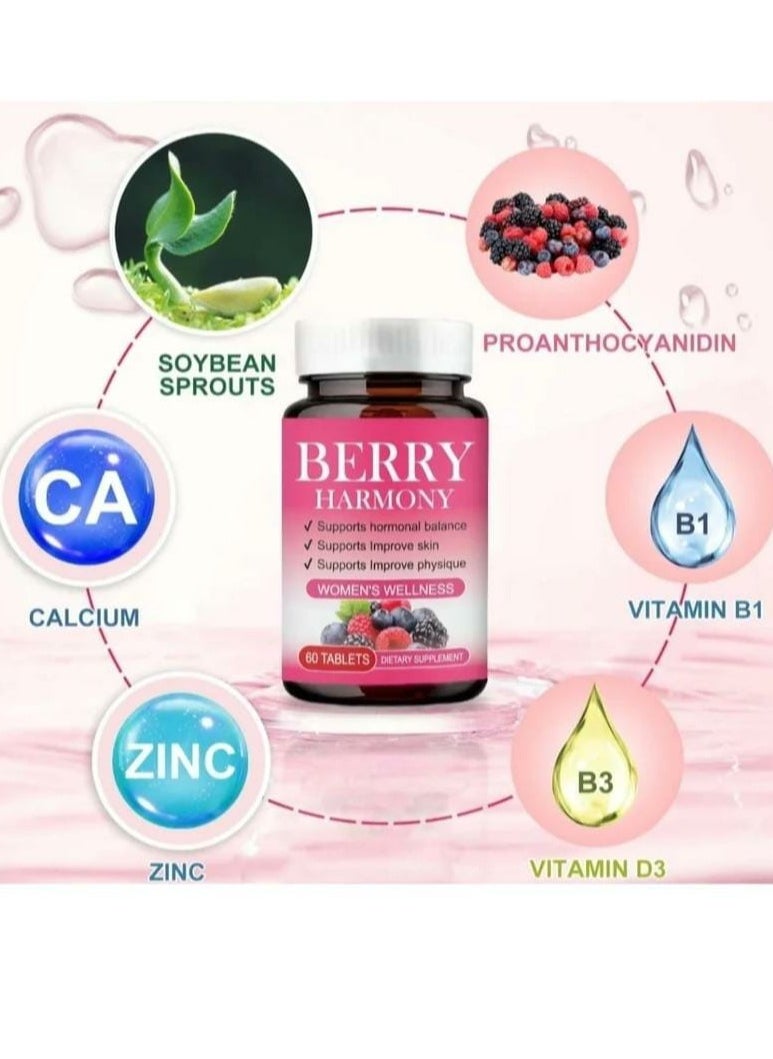 elicare - Berry Harmony Balance Female Hormones 60 Tablets - Image 1