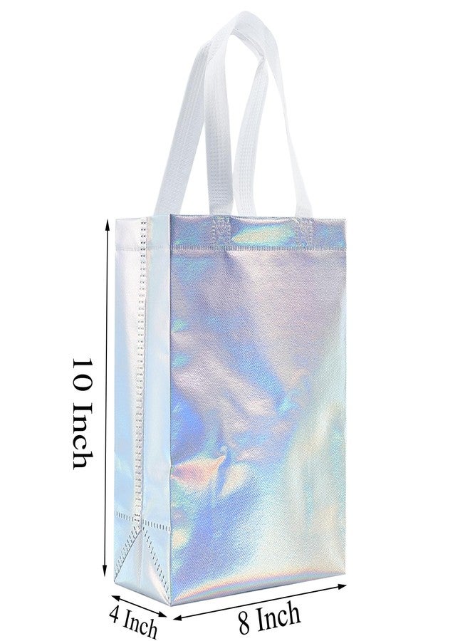 Tendwarm 12 Pcs 8x4x10 Inches Reusable Iridescent Gift Bag Favor Bags for Party Wedding Christmas Medium Size - Image 2
