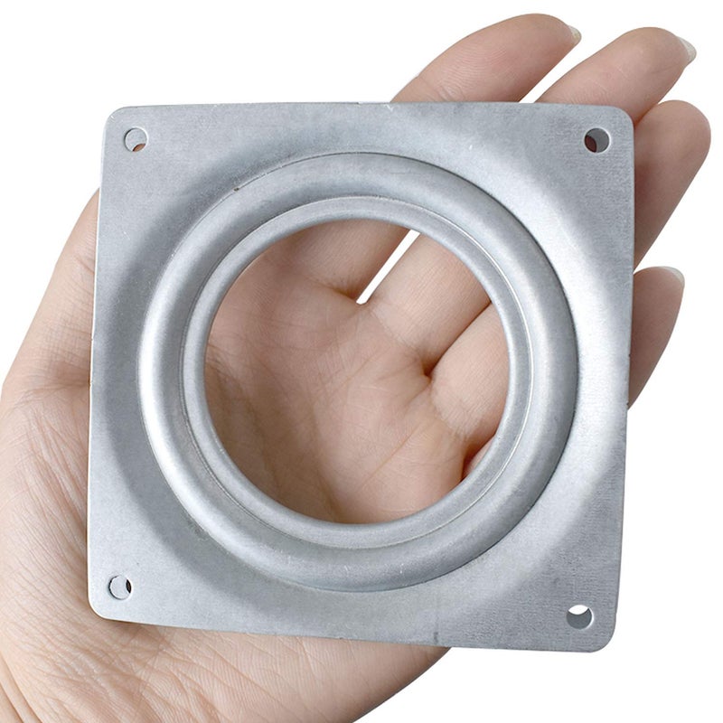 Evadow 8Pack Lazy Susan Hardware, 4INCH Square Rotating Bearing Plate, 300lbs Capacity Lazy Susan Turntable Bearing for for Serving Trays, Kitchen Storage Racks, Craft Table, Zinc Plated Steel Swivel Plate - Image 4