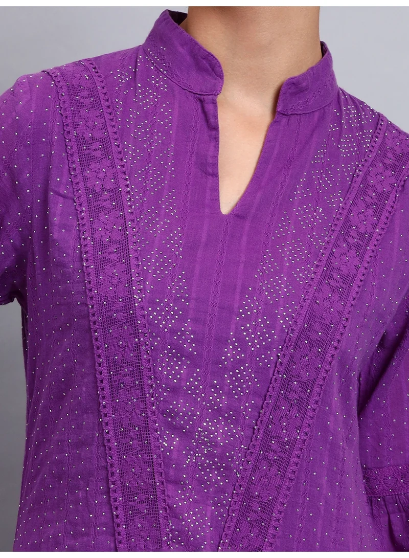 Alaya Women's Cotton Jalabiya with Mirror Work-AL4051