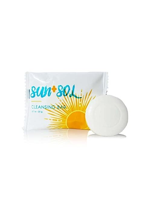 world amenities - World Amenities - Sun + Sol Bulk Luxurious Cleansing Bar With Warm Coconut & Vanilla Fragrances, Pleat Wrapped Travel Size Toiletries, Mini Hotel Amenities, 0.7 oz (500 Pack) - Image 1