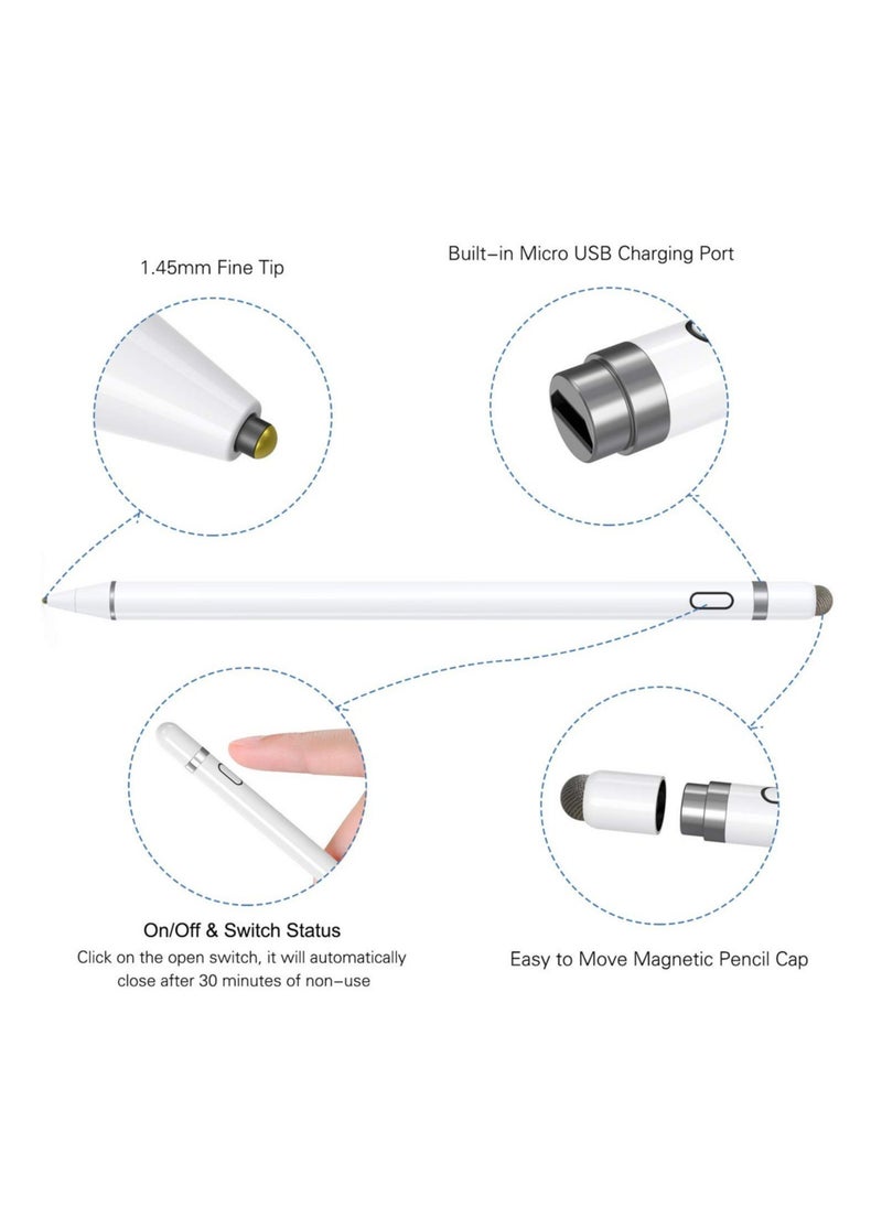 ELTRAZONE Active Stylus Pen with Palm Rejection for Precise Writing/Drawing Compatible with Apple iPad White  - Image 4