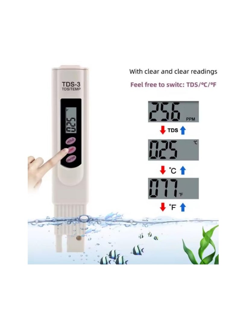TDS3 Digital Water Quality Tester, TDS & Temperature Meter, 0–9999 PPM, LCD Display - Image 2