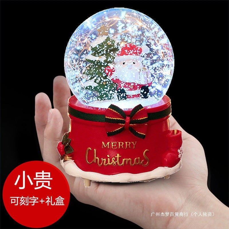 Gift Girls Glowing Christmas Music Box Santa Claus Snowflake Christmas Eve Crystal Ball Children'S Gift - Image 2