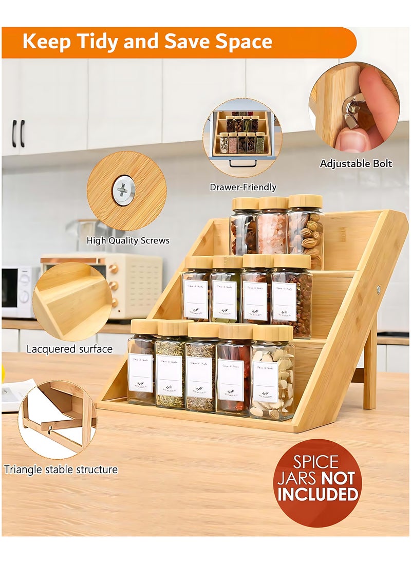 YIM-VIBEHAUS - Spice Container, 3 Tier Spices Rack for Kitchen Cabinet, Kitchen Organizer Spices for Seasoning Organizer - Image 1