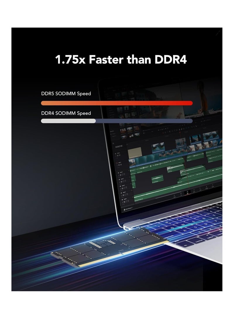 ليكسار ذاكرة RAM DDR5 SODIMM سعة 8GB بتردد 5600MHz 262-Pين ذاكرة SODIMM عالية الأداء لأجهزة اللابتوب/أجهزة الكمبيوتر الكل في واحد Intel NUC Mini PC 1.1V CL46-45-45-90 (LD5S08G56C46ST-BGS) - Image 5